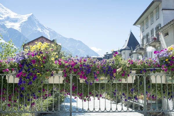 Chamonix flowery bridge — Stock Photo, Image