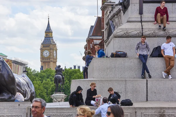 Turister med Big Ben — Stockfoto