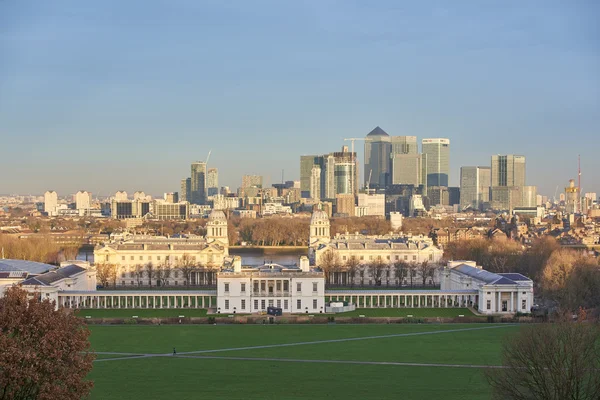 Canary Wharf da Greenwich — Foto Stock