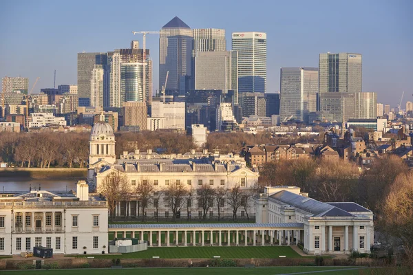 Canary Wharf desde Greenwich — Foto de Stock