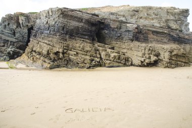 Las Catedrales beach in Galicia, Spain clipart