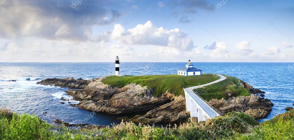 Illa Pancha Lighthouse in Ribadeo, Galicia, Spain