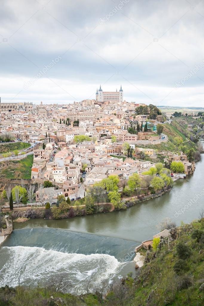 Toledo, Spain old town cityscape at the Alcazar.