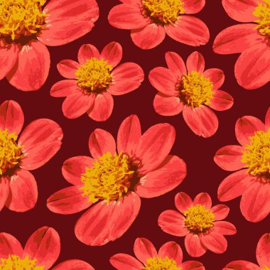 Kırmızı çiçek desenli.