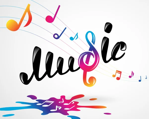 Logo musicale colorato sul bianco — Vettoriale Stock