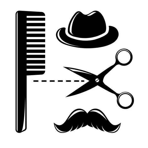 Iconos vintage de barbería — Archivo Imágenes Vectoriales