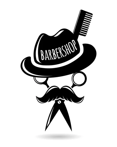 Barbershop hipster logo caractère — Image vectorielle