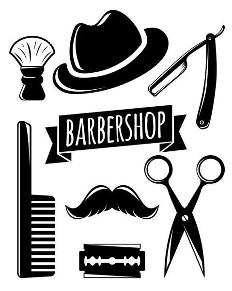 Barbershop accessoire set — Stockvector