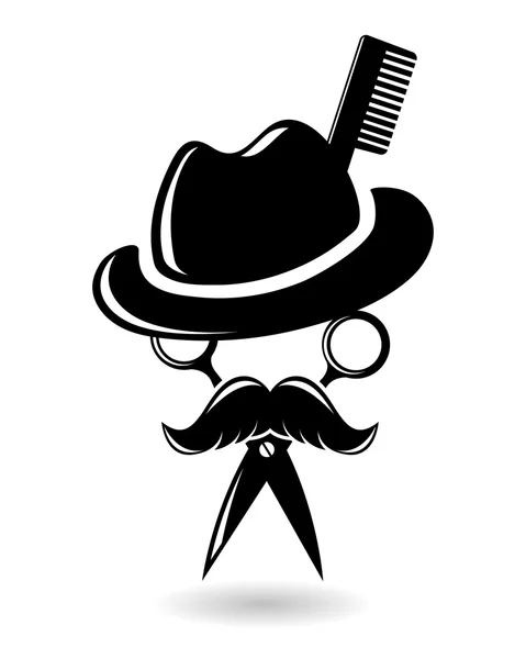 Barbershop hipster personagem logotipo — Vetor de Stock
