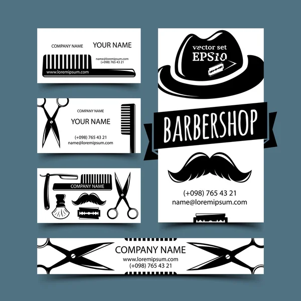 Barbershop kaarten set — Stockvector