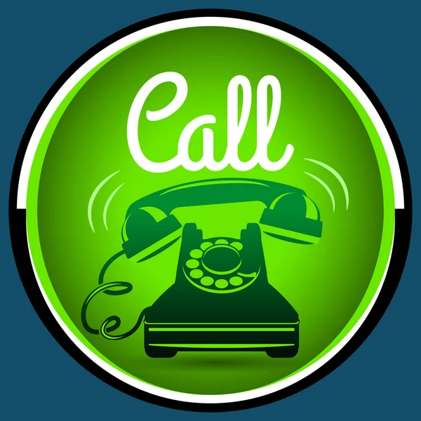 Call button retro phone — Stock Vector