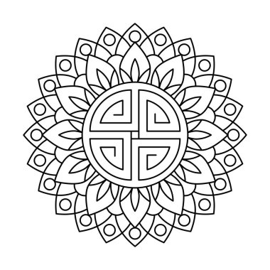 Döndürme sonsuz daire vektörü mandala boyama kitabı