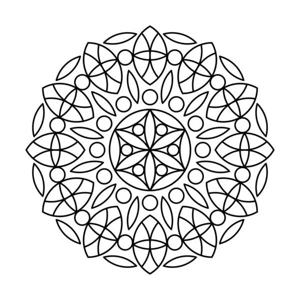 Geometría sagrada vector círculo mandala libro para colorear — Vector de stock