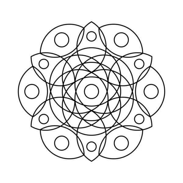 Pinhão geométrico círculo vetor mandala colorir livro — Vetor de Stock