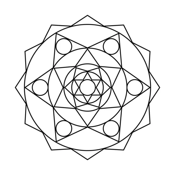 Geometrische Ritzel Kreis Vektor Mandala Malbuch — Stockvektor