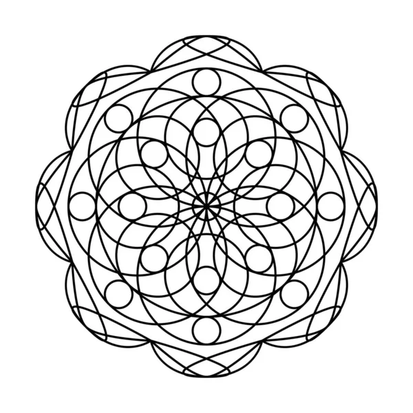 Géométrie sacrée fleur de vie cercle vecteur mandala livre à colorier — Image vectorielle