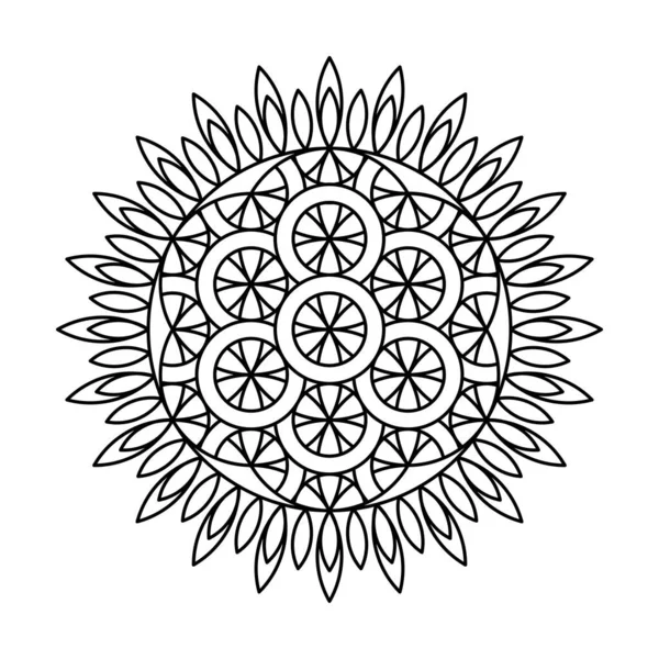 Sacred geometry flower of life circle vector mandala coloring book — Stock Vector