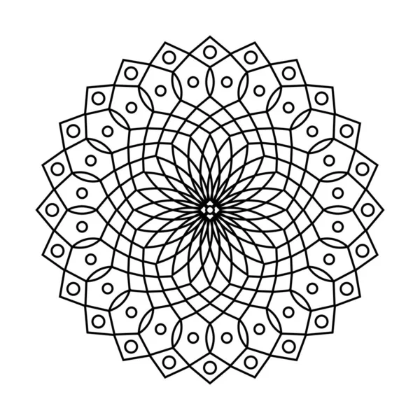 Красивый цветочный круг векторной мандала раскраски книги — стоковый вектор