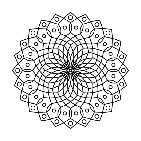 Gyönyörű virágkör vektor mandala színező könyv — Stock Vector