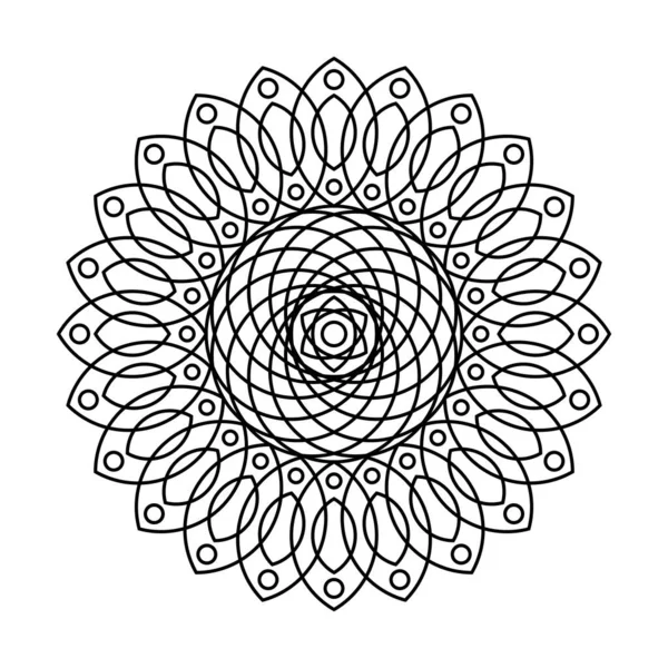 Sagrada geometria flor da vida círculo vetor mandala colorir livro — Vetor de Stock