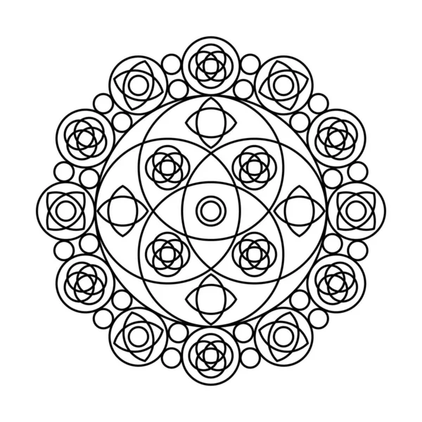 Sunny star cercle vecteur mandala coloriage livre — Image vectorielle
