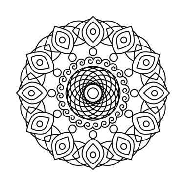 Döndürme sonsuz daire vektörü mandala boyama kitabı