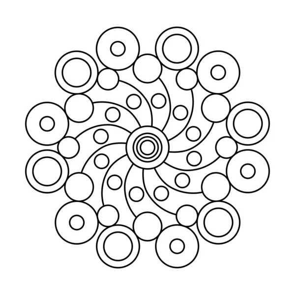 Vortice cerchio vettore mandala libro da colorare per la meditazione — Vettoriale Stock