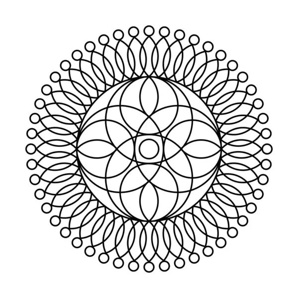 Buku mewarnai vektor mandala lingkaran untuk meditasi - Stok Vektor