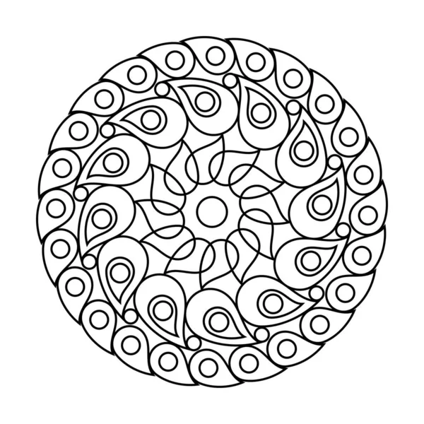 Remolino círculo vector mandala libro para colorear para la meditación — Archivo Imágenes Vectoriales