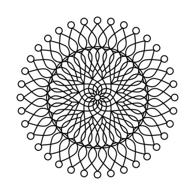Yaşam çemberi vektörü mandala boyama kitabının kutsal geometri çiçeği