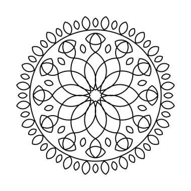Kutsal geometri çiçek çemberi vektörü mandala boyama kitabı