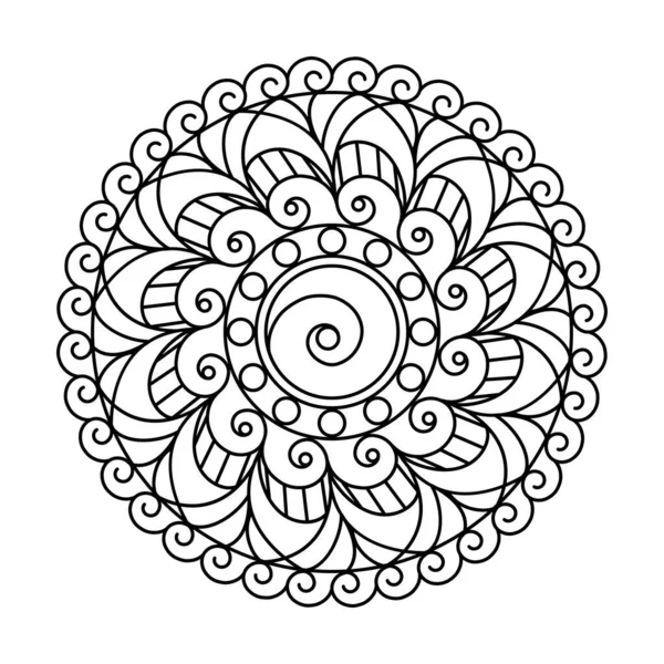 Tourbillon cercle infini vecteur mandala coloriage livre — Image vectorielle