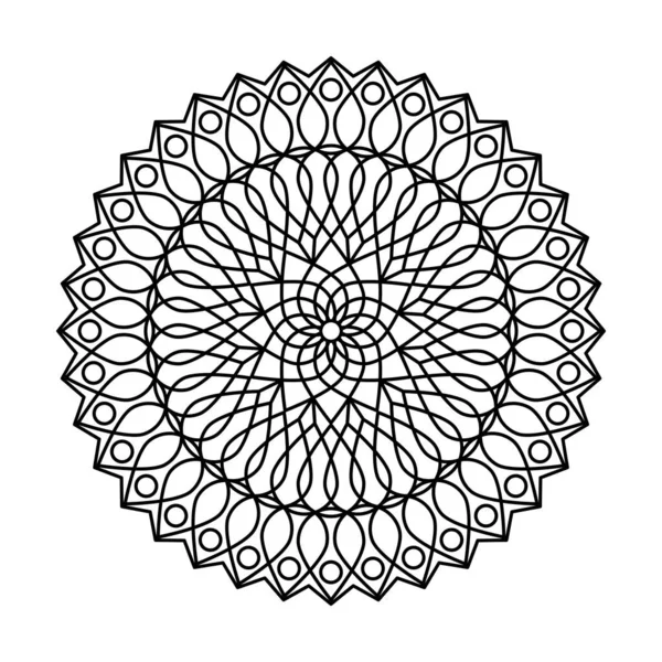 Sacred geometry flower of life circle vector mandala coloring book — Stock Vector