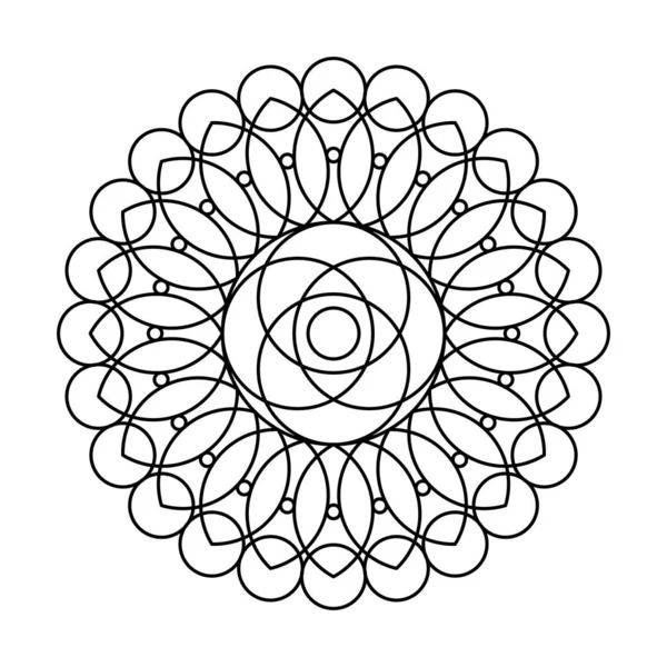 Heilige Geometrie Blume Kreis Vektor Mandala Malbuch — Stockvektor