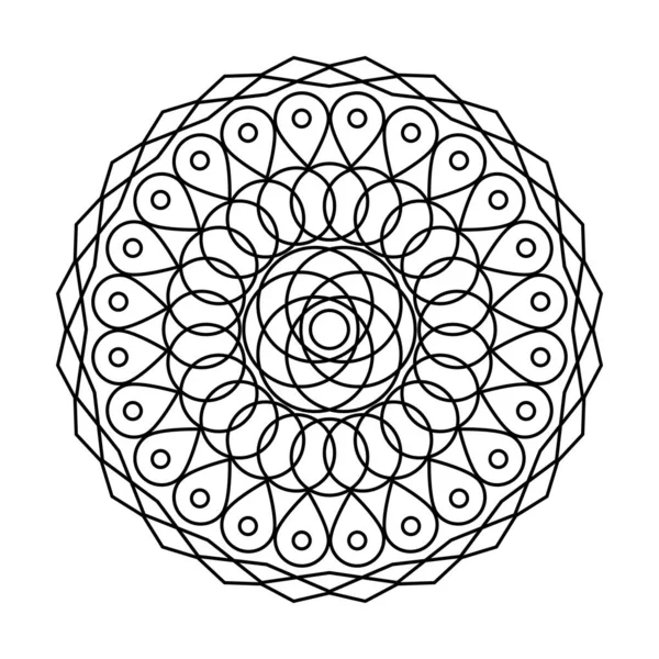 Sacro geometria fiore cerchio vettore mandala libro da colorare — Vettoriale Stock