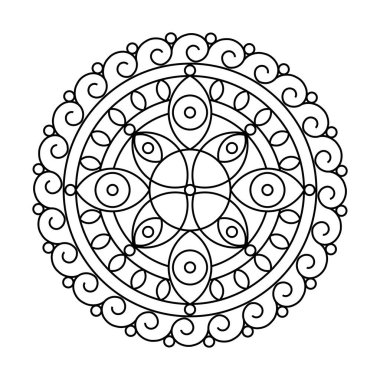 Döndürme sonsuz daire vektörü mandala boyama kitabı