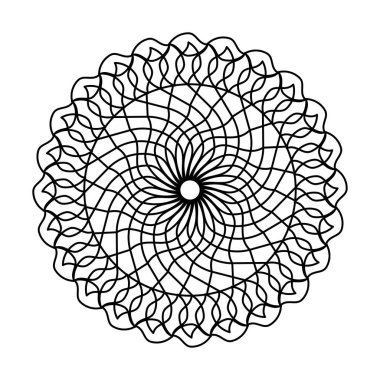 Yaşam çemberi vektörü mandala boyama kitabının kutsal geometri çiçeği