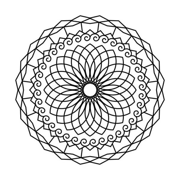 Örvény végtelen kör vektor mandala színező könyv — Stock Vector