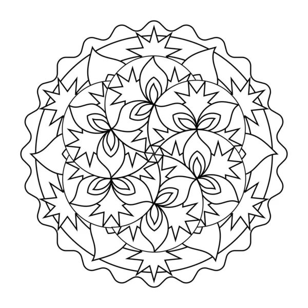 Geometrische Feuer Kreis Vektor Mandala Malbuch — Stockvektor