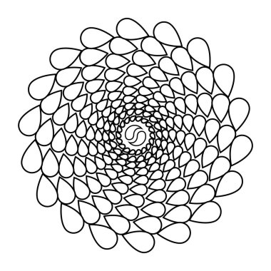 Girdap düşer çember vektör mandala boyama kitabı