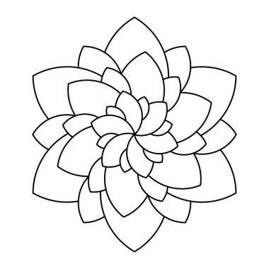 Girdap çiçek vektörü mandala izole boyama kitabı