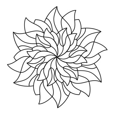 Girdap çiçek vektörü mandala izole boyama kitabı