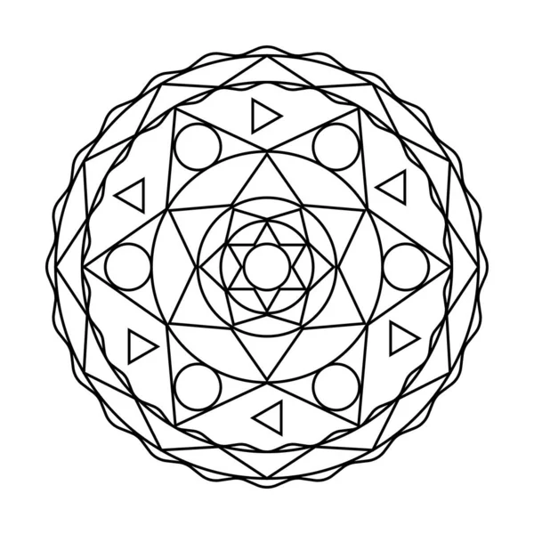 Livre de coloriage mandala vecteur de cercle de pignon géométrique — Image vectorielle