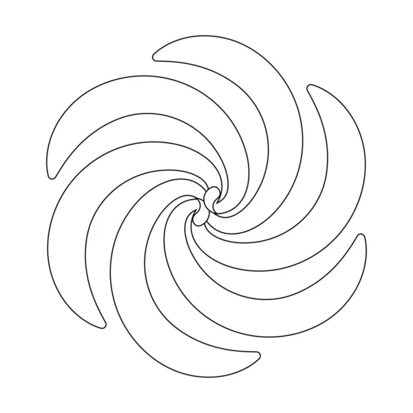 Вихревые линии круга векторной мандала раскраски книги — стоковый вектор