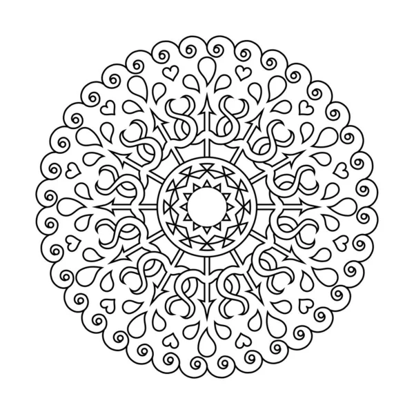 Tridente étnico vector círculo mandala para colorear libro — Archivo Imágenes Vectoriales