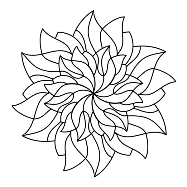 Swirl flower vector mandala isolated coloring book — Stock Vector