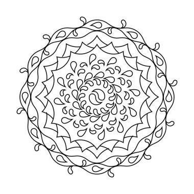 Girdap düşer çember vektör mandala boyama kitabı