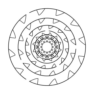 Kara delik daire vektör mandala boyama kitabı
