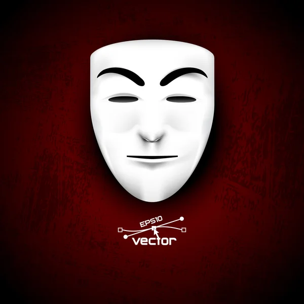 Máscara anónima en rojo — Vector de stock