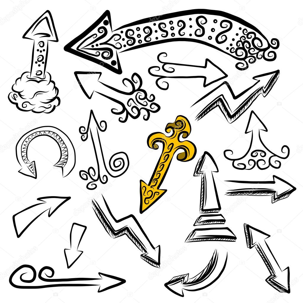 Doodle arrows set